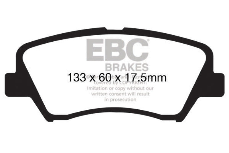 وسادات الفرامل الأمامية من Redstuff لسيارة Hyundai Elantra 1.8 EBC 13+