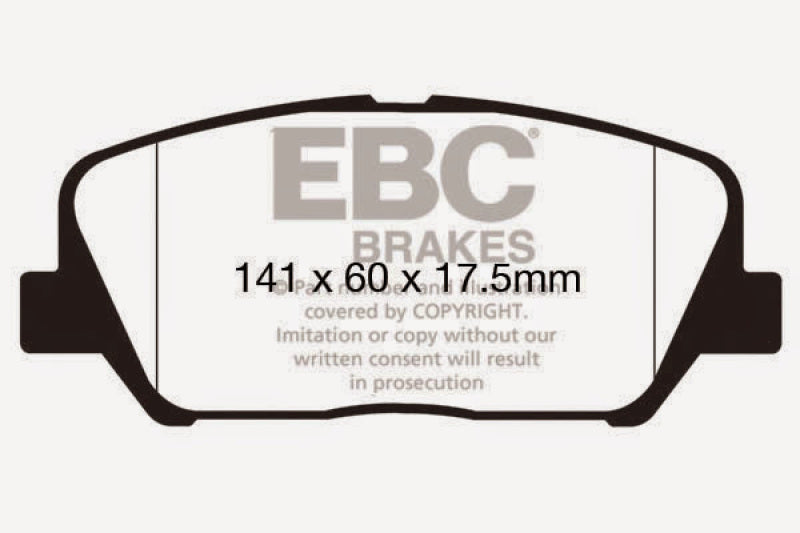 وسادات الفرامل الأمامية Greenstuff لسيارة Hyundai Veloster 1.6 Turbo EBC 12-15