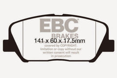 وسادات الفرامل الأمامية Greenstuff لسيارة Hyundai Veloster 1.6 Turbo EBC 12-15