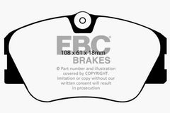 وسادات الفرامل الأمامية من Redstuff لسيارة Mercedes-Benz 190/190E 2.3 16v EBC 86-93