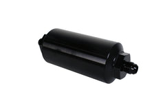 فلتر خطي AeroMotive - (AN-6 ذكر) عنصر شبكي من الفولاذ المقاوم للصدأ مقاس 40 ميكرون بلمسة نهائية سوداء لامعة