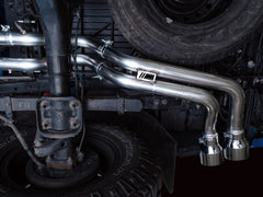 عادم AWE 16-22 Toyota Tacoma 0FG Catback مع BashGuard - أطراف مزدوجة من الكروم الفضي