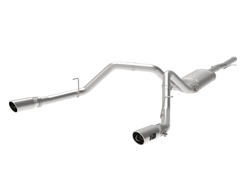 نظام عادم خلفي من نوع aFe Apollo GT Series 3 IN 409 SS مع طرف مصقول لسيارة GM Sierra 1500 09-18