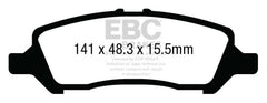 وسادات الفرامل الخلفية EBC 12+ Dodge Dart 1.4 Turbo Redstuff