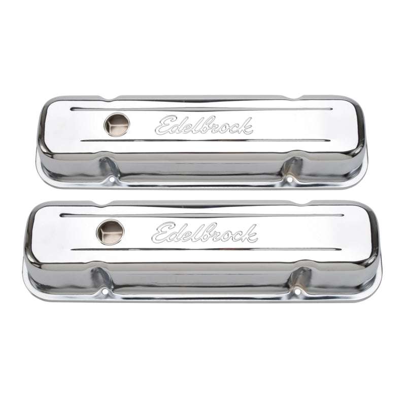 غطاء صمام Edelbrock Signature Series Pontiac 1962-1979 301-455 CI V8 Tall Chrome