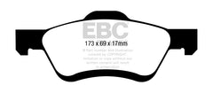 EBC 10-12 Ford Escape 2.5 Hybrid Yellowstuff Front Brake Pads