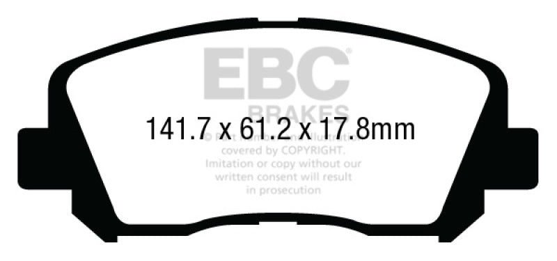 وسادات الفرامل الأمامية من Redstuff لسيارة Chrysler 200 2.4 EBC 15+