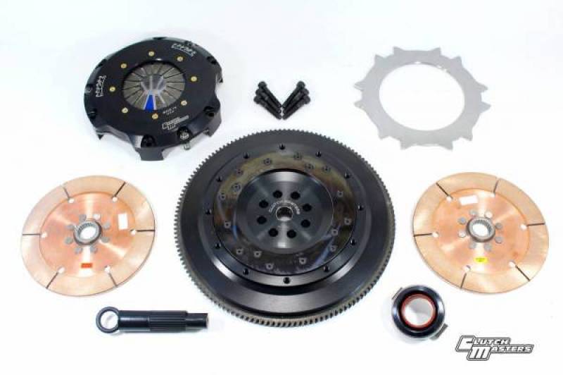 مجموعة القابض المزدوجة القرص من Clutch Masters 17-18 Honda Civic 1.5L Turbo (EX/Si) Race مع دولاب الموازنة المصنوع من الألومنيوم