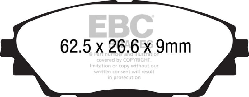 وسادات الفرامل الأمامية من Redstuff لسيارة Mazda 3 2.0 (صنع في اليابان) EBC 14+