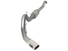 عوادم أطلس من aFe مقاس 4 بوصات من Cat-Back من الفولاذ المغطى بالألمنيوم لسيارة Ford F-150 V6 سعة 3.5 لتر (tt) موديل 2015 بطرف مصقول
