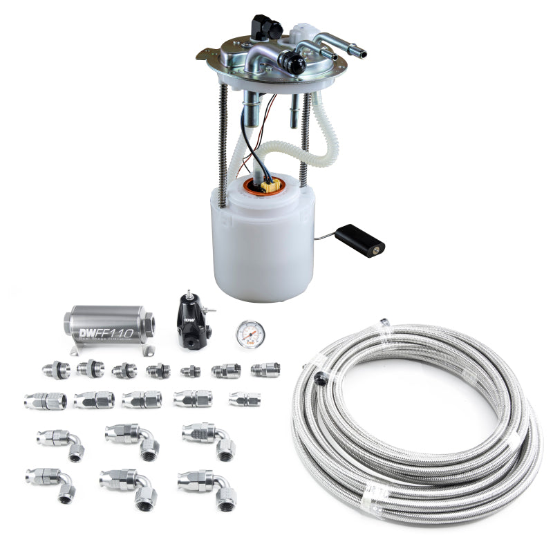 مجموعة مضخة DW400 من DeatschWerks 05-19 Yukon/Tahoe/Suburban ومجموعة السباكة PTFE المصنوعة من مادة SS