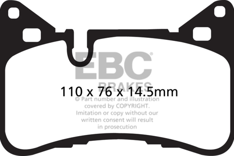 وسادات الفرامل الخلفية من Redstuff لسيارة Mercedes-Benz C63 AMG (W204) 6.2 EBC 14