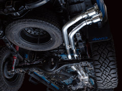 عادم AWE 16-22 Toyota Tacoma 0FG Catback مع BashGuard - أطراف مزدوجة من الكروم الفضي