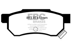 وسادات الفرامل الخلفية من Greenstuff لسيارة Acura Integra 1.7 Vtec EBC 92-94