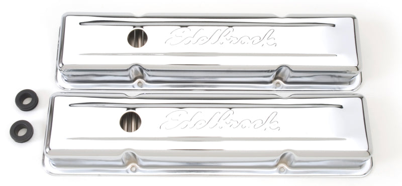 غطاء صمام Edelbrock Signature Series Chevrolet 1959-1986 262-400 CI V8 Low Chrome