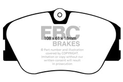 وسادات الفرامل الأمامية من Redstuff لسيارة Mercedes-Benz 190/190E 2.3 16v EBC 86-93