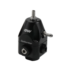 DeatschWerks Compact Carburetor Adjustable Fuel Regulator 6AN x4 Inlets - 6AN Return - Black