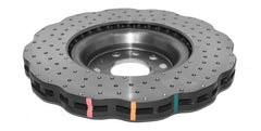 DBA 15-20 Volkswagen Golf R Front 4000 Series Cross Drilled Rotor with Silver Hat