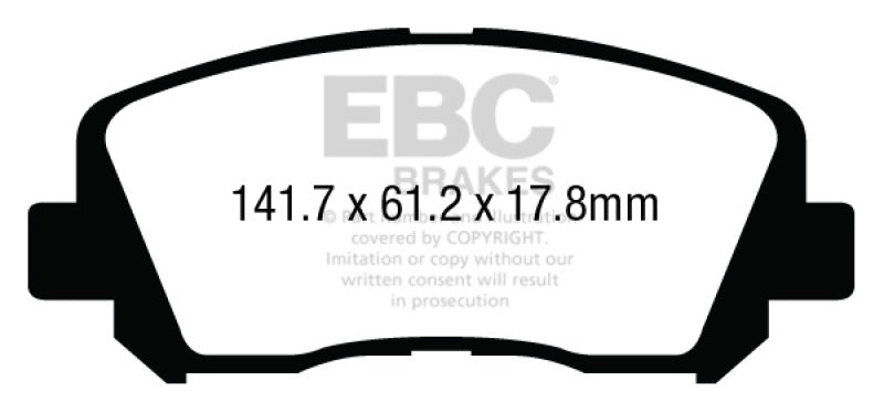 وسادات الفرامل الأمامية من Redstuff لسيارة Chrysler 200 2.4 EBC 15+