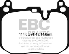 وسادات الفرامل الأمامية من Redstuff لسيارة Mini Cooper John Cooper Works طراز EBC 2015+