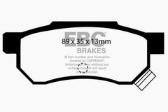 وسادات الفرامل الخلفية من Greenstuff لسيارة Acura Integra 1.7 Vtec EBC 92-94