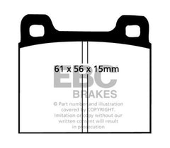وسادات فرامل أمامية من Yellowstuff (قرص أمامي صلب) (EBC 64-69 Porsche 911 2.0 (M Caliper) (قرص أمامي صلب)