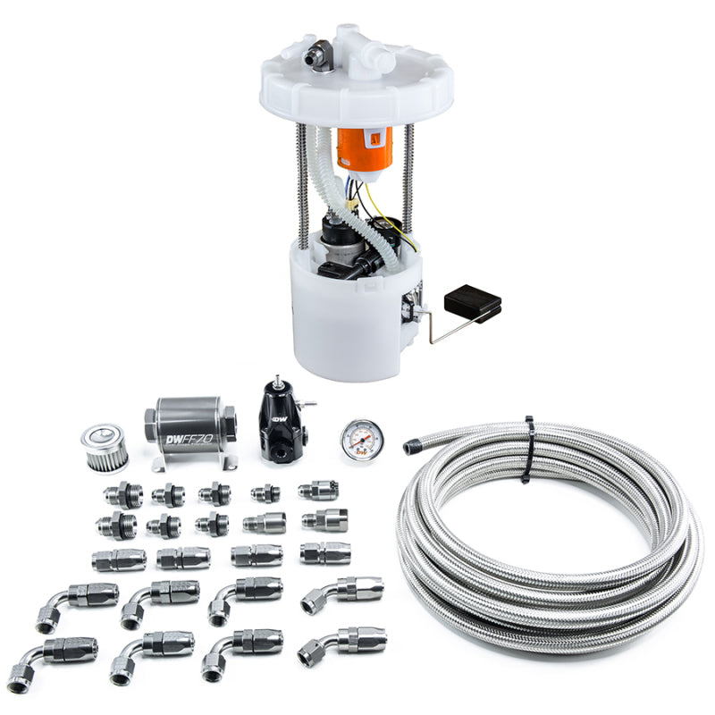 وحدة مضخة DeatschWerks 06-11 Honda Civic Si K20 DW400 ومجموعة الإرجاع مع خطوط وقود CPE