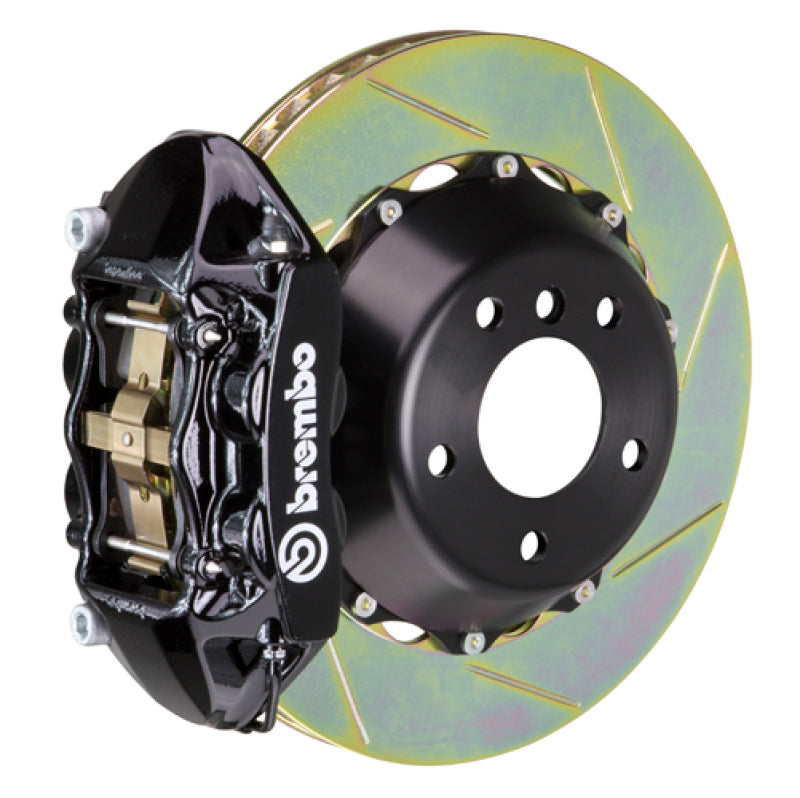 إطارات بريمبو 03-07 كايين/إس/توربو Rr GT BBK 4Pis Cast مقاس 380x28 مكونة من قطعتين من نوع Rotor Slotted Type1-Black