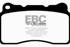 وسادات الفرامل الأمامية من نوع Redstuff لسيارة كاديلاك CT6 2.0L Turbo EBC 2016+