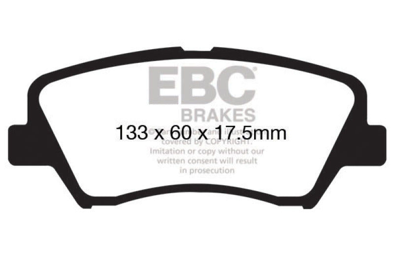 وسادات الفرامل الأمامية من Redstuff لسيارة Hyundai Elantra 1.8 EBC 13+