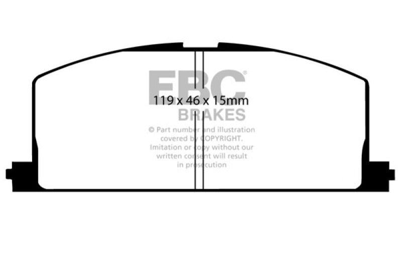 وسادات الفرامل الأمامية من Redstuff لسيارة Toyota Camry 2.0 موديل EBC 83-86