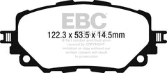 وسادات فرامل أمامية من السيراميك منخفضة الغبار من Redstuff لسيارة Mazda Miata MX-5 EBC 15-17