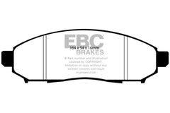 EBC 11+ Nissan Leaf Electric Greenstuff Front Brake Pads