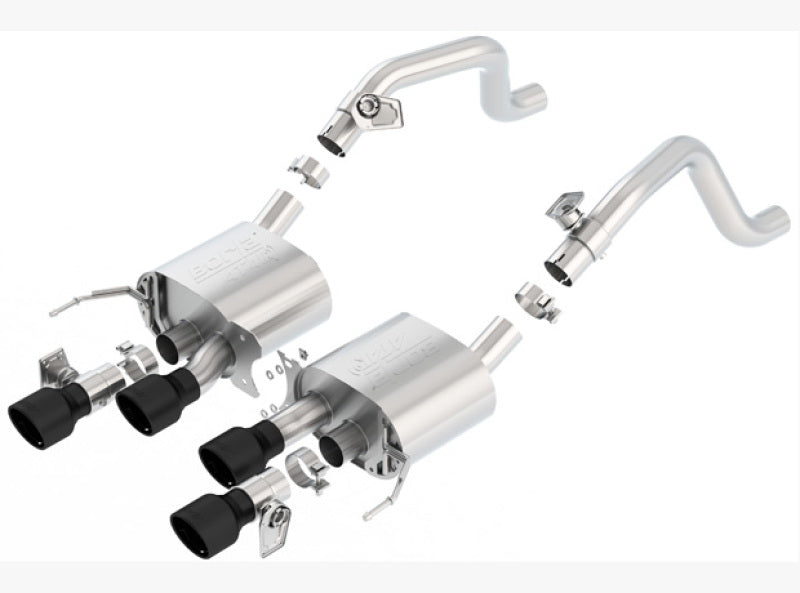 عادم Borla C7 Corvette Stingray Axle-Back ATAK مقاس 2.75 بوصة إلى كاتم صوت مزدوج مقاس 2.75 بوصة وطرف 4.25 بوصة