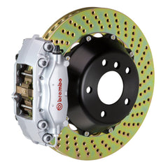 بريمبو 02-05 سلسلة 7 (حتى 3/5 Prod) Rr GT BBK 4 Pist Cast 2pc 345x28 2pc Rotor Drilled-Silver