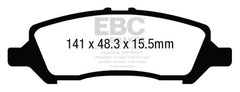 وسادات الفرامل الخلفية Greenstuff لسيارة Dodge Dart 1.4 Turbo EBC 12+