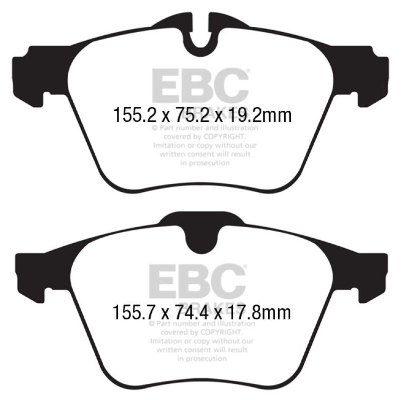 وسادات فرامل أمامية من Redstuff EBC 13+ لسيارة جاكوار F-Type (أقراص من الحديد الزهر فقط) 3.0 Supercharged (340)