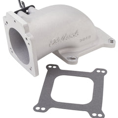 كوع سحب منخفض الارتفاع من Edelbrock مقاس 90 مم لجسم الخانق إلى الحافة ذات الثقب المربع، مصبوب حسب الطلب