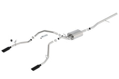 بورلا 14 سييرا 1500 C/B S-Type Exh/2.75in Into Dual 2.25in Out 4in Split Rear Exit-Black Chrome