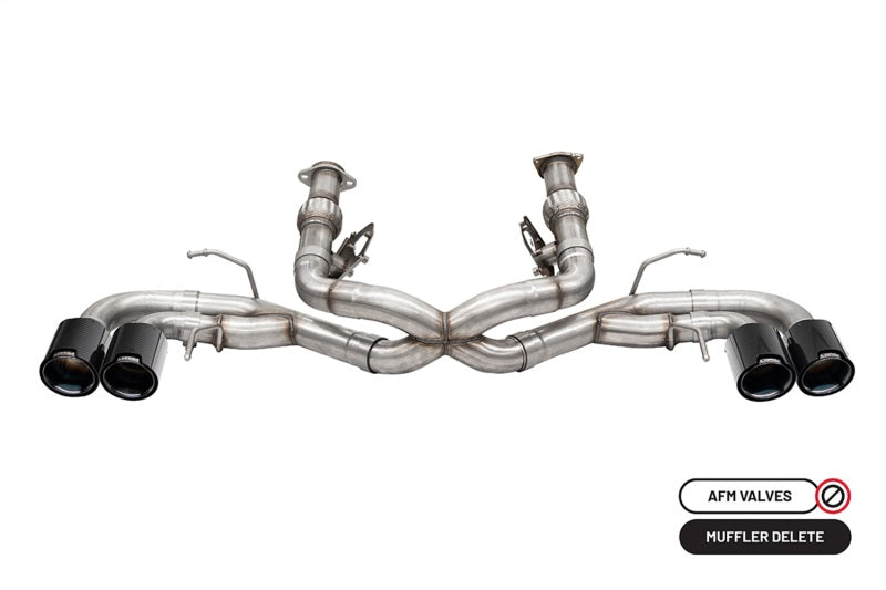 كورسا 20-23 شيفروليه كورفيت C8 RWD 3in Track Cat-Back Delete Exhaust مع أطراف CF Black PVD مقاس 4.5 بوصة