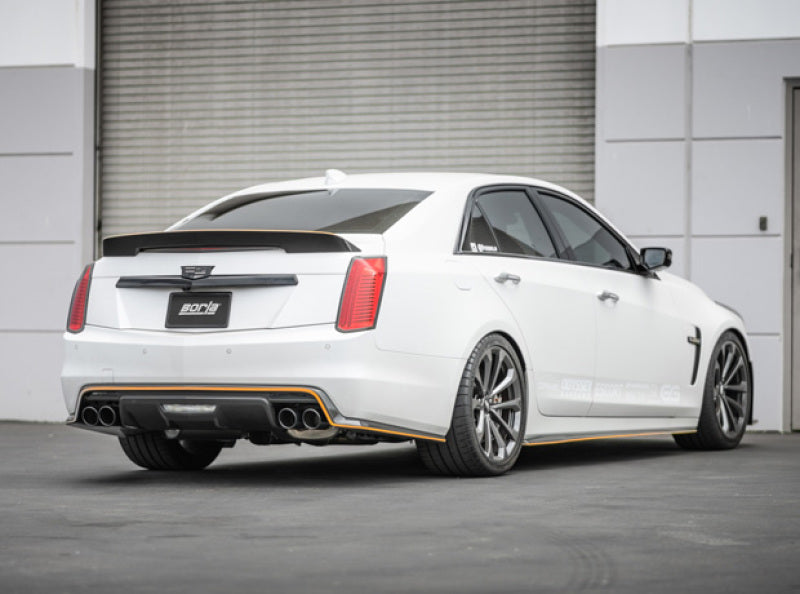 عادم خلفي من نوع S بمحرك V8 سعة 6.2 لتر وقطر 2.75 بوصة من بورلا 16-18 كاديلاك CTS-V مع صمامات وطرف كروم أسود