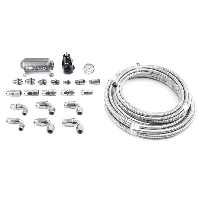 مجموعة السباكة الخاصة بوحدة مضخة DW400 من DeatschWerks 05-19 Yukon/Tahoe/Suburban مصنوعة من مادة SS PTFE