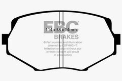 وسادات الفرامل الأمامية Yellowstuff لسيارة Mazda Miata MX5 1.8 EBC 94-01