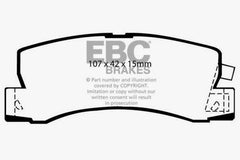 وسادات الفرامل الخلفية من Greenstuff لسيارة Lexus ES250 2.5 موديل EBC 90-91