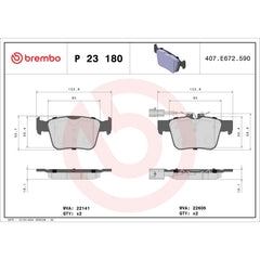 Brembo 18-21 Alfa Romeo Giulia/ Alfa Romeo Stelvio Rear Low-Met Brake Pad