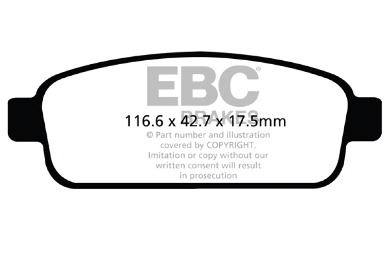 وسادات الفرامل الخلفية من Redstuff لسيارة Buick Encore 1.4 Turbo EBC 13+