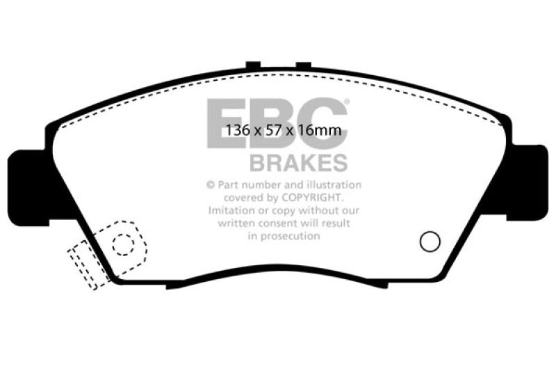 وسادات الفرامل الأمامية Greenstuff EBC 12 Acura ILX 1.5 Hybrid