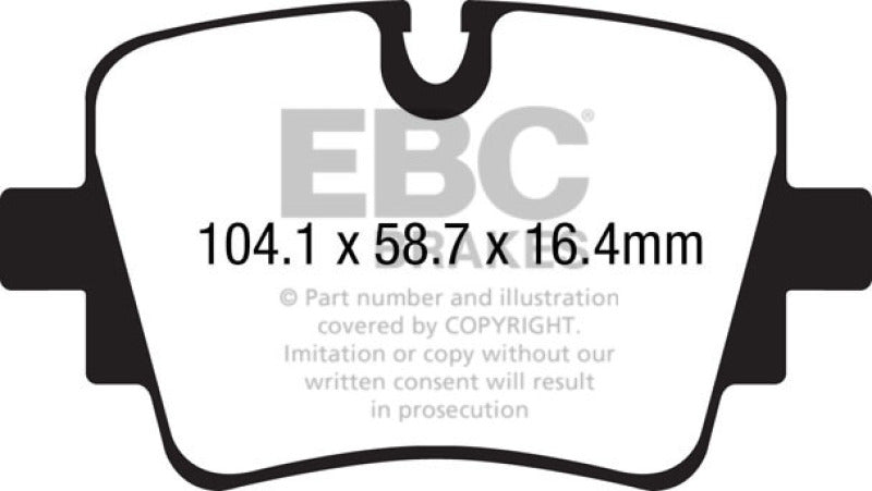 وسادات فرامل خلفية من Redstuff EBC 13+ لسيارة جاكوار F-Type (أقراص من الحديد الزهر فقط) 3.0 Supercharged (340)