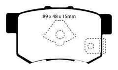 EBC 10-12 Acura RDX 2.3 Turbo Redstuff Rear Brake Pads