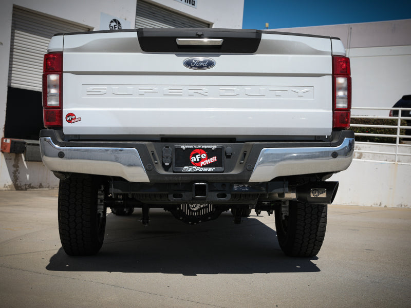 أنبوب عادم خلفي للمحور من سلسلة Apollo GT مقاس 3-1/2 بوصة من مادة SS 409 لسيارة Ford F-250/F-350 موديل 17-20 بأطراف سوداء بدون كاتم صوت